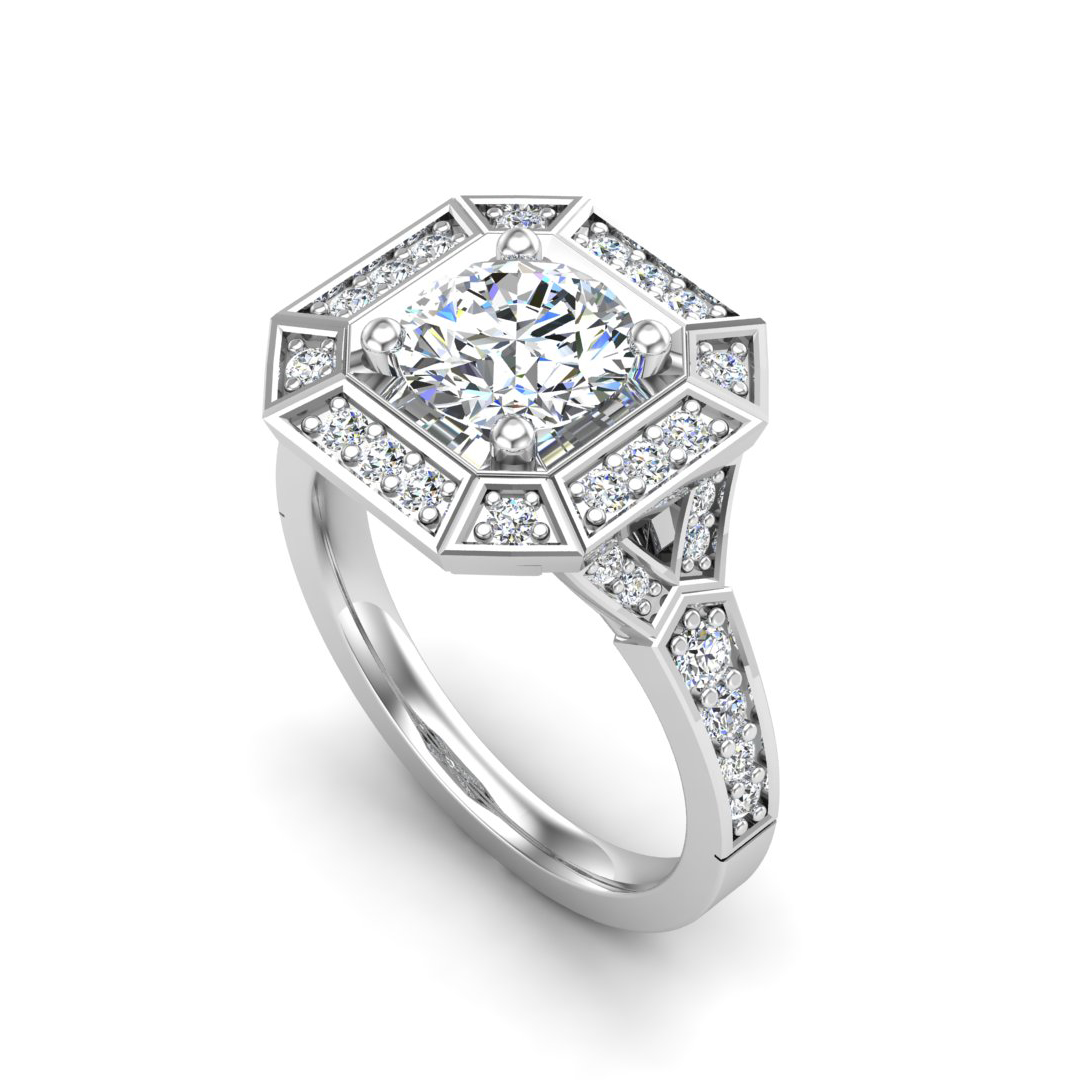 Alessandra Halo Engagement Ring